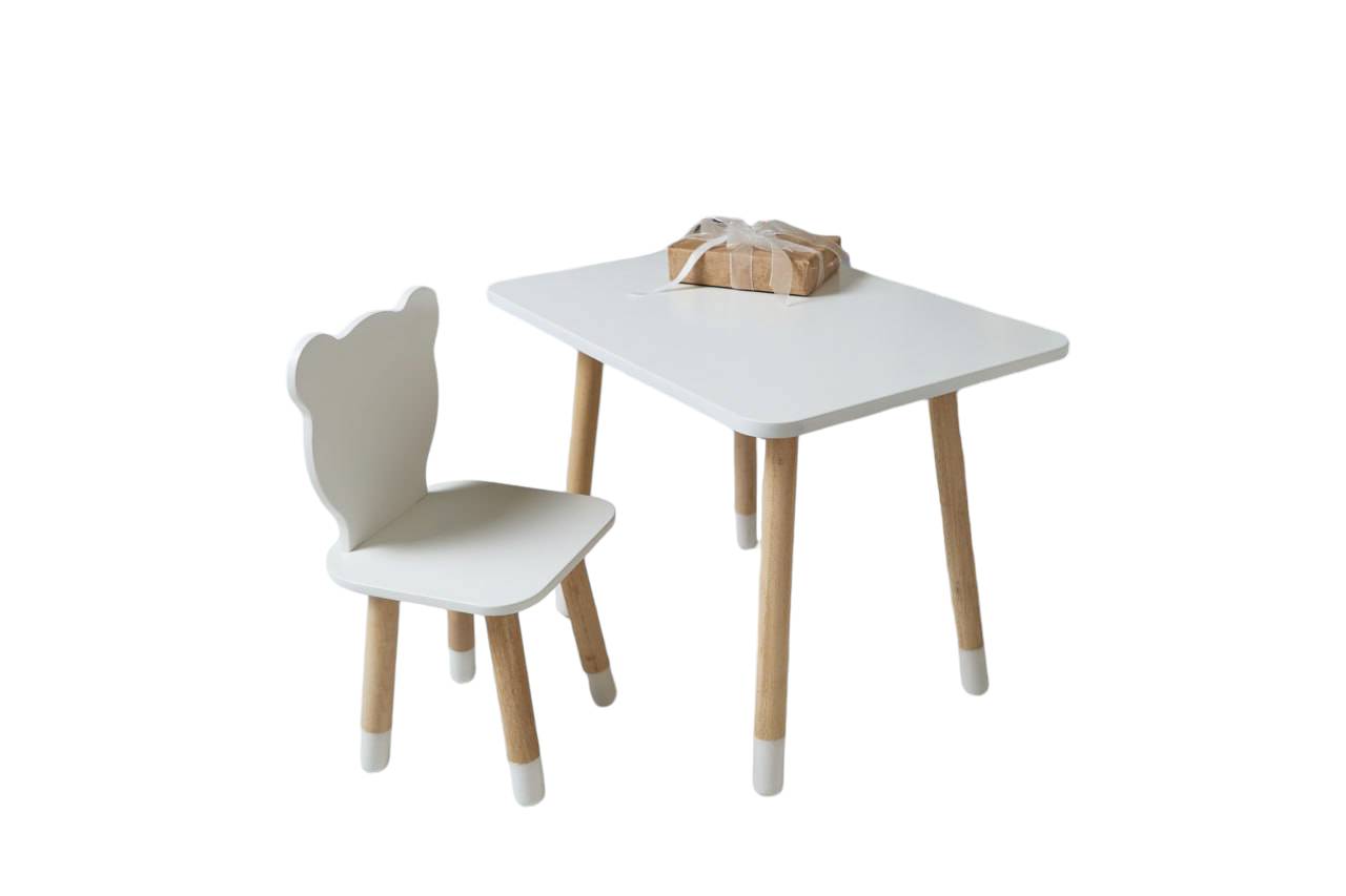 Комплект дитячих меблів Мольбертік Бертик 2 предмети Білий (277712)