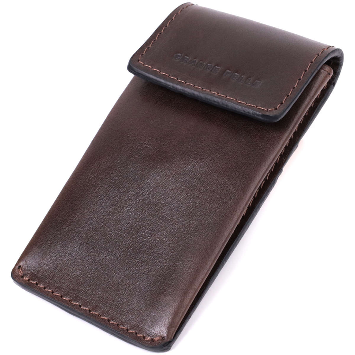 Оригінальна ключниця у вигляді футляра з натуральної шкіри Grande Pelle 22570 Коричневий