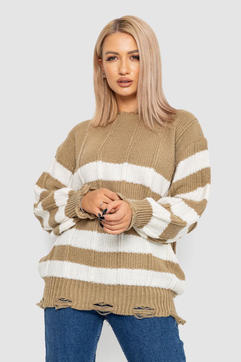 Светр жіночий AGER Бежево-білий 244RA111 S-L (112752_823713)