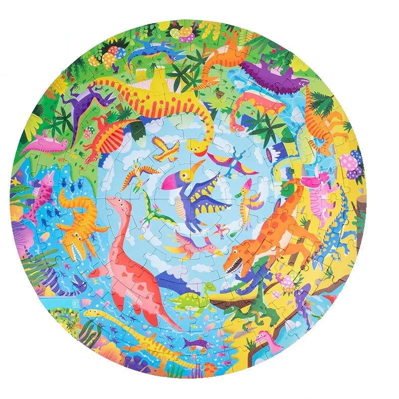 Дитячі пазли Yufeng Світ Динозаврів 128 деталей Різнокольоровий (108364)