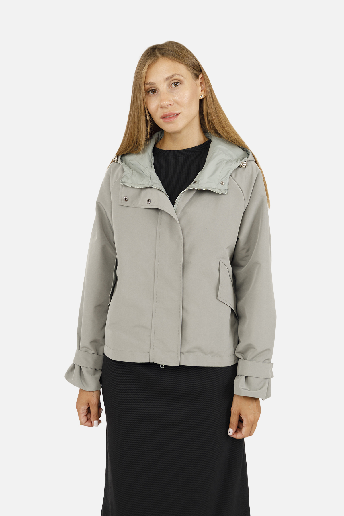 Жіноча вітровка Yuki L коротка Сірий (ЦБ-00258989) (SKT001018258)
