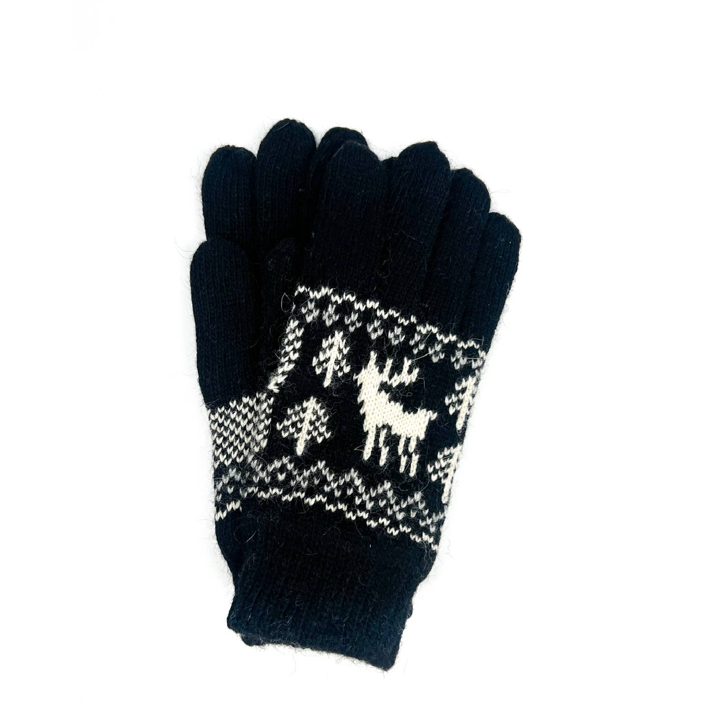 Рукавички жіночі в'язані LuckyLOOK Олень One Size Чорно-білий 644-731