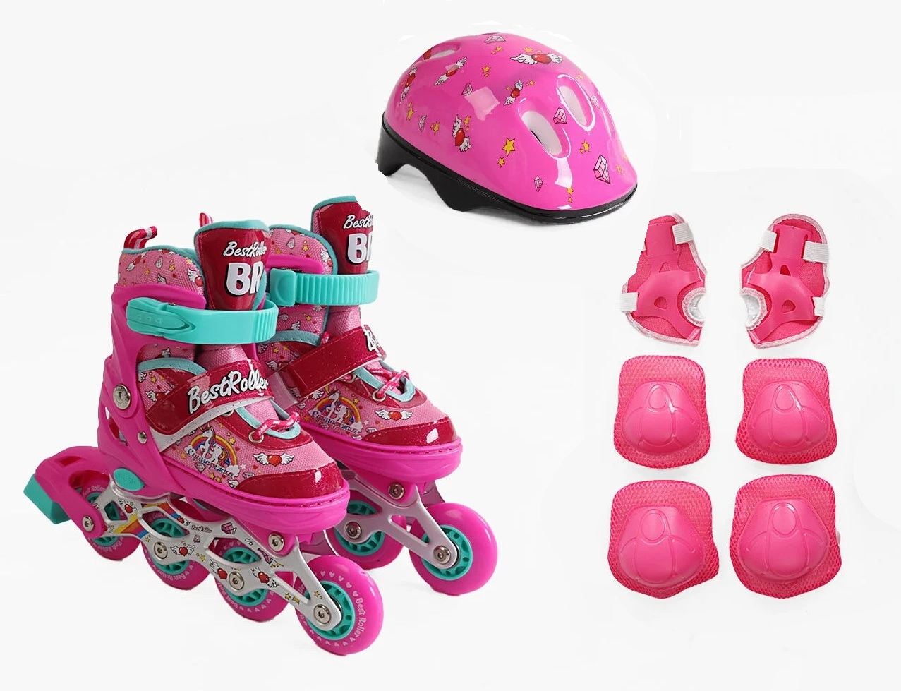 Комплект роликів із захистом Best Roller 588-S PVC 28-31 Рожевий (173347)