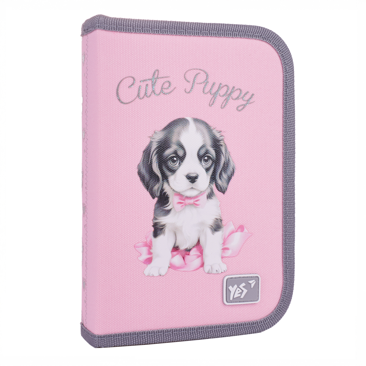 Пенал одинарний YES HP-04 Doggy Princess 14х21х4 см Рожево-сірий (533706)