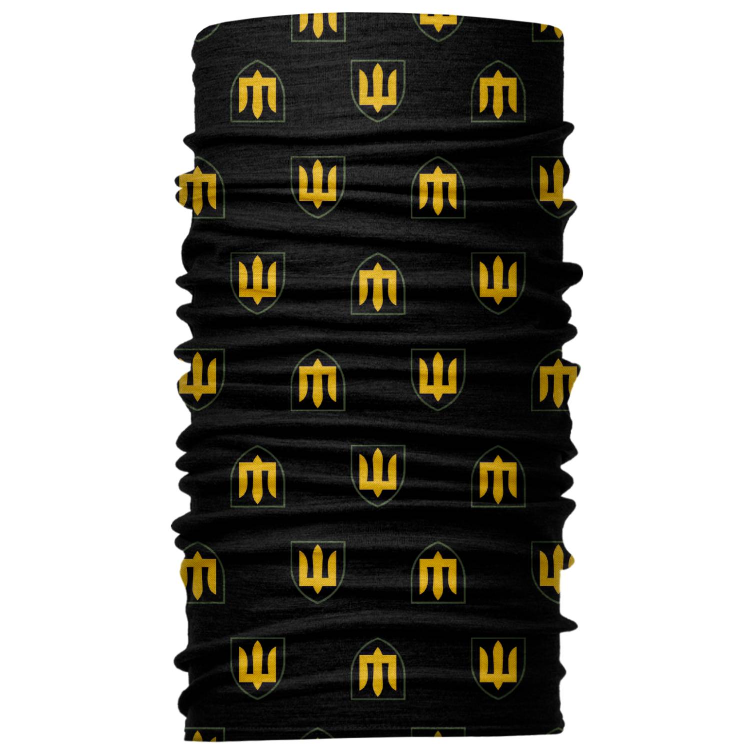 Бафф шарф-труба Бандана-трансформер Танкові війська жовтий тризуб на чорному One Size