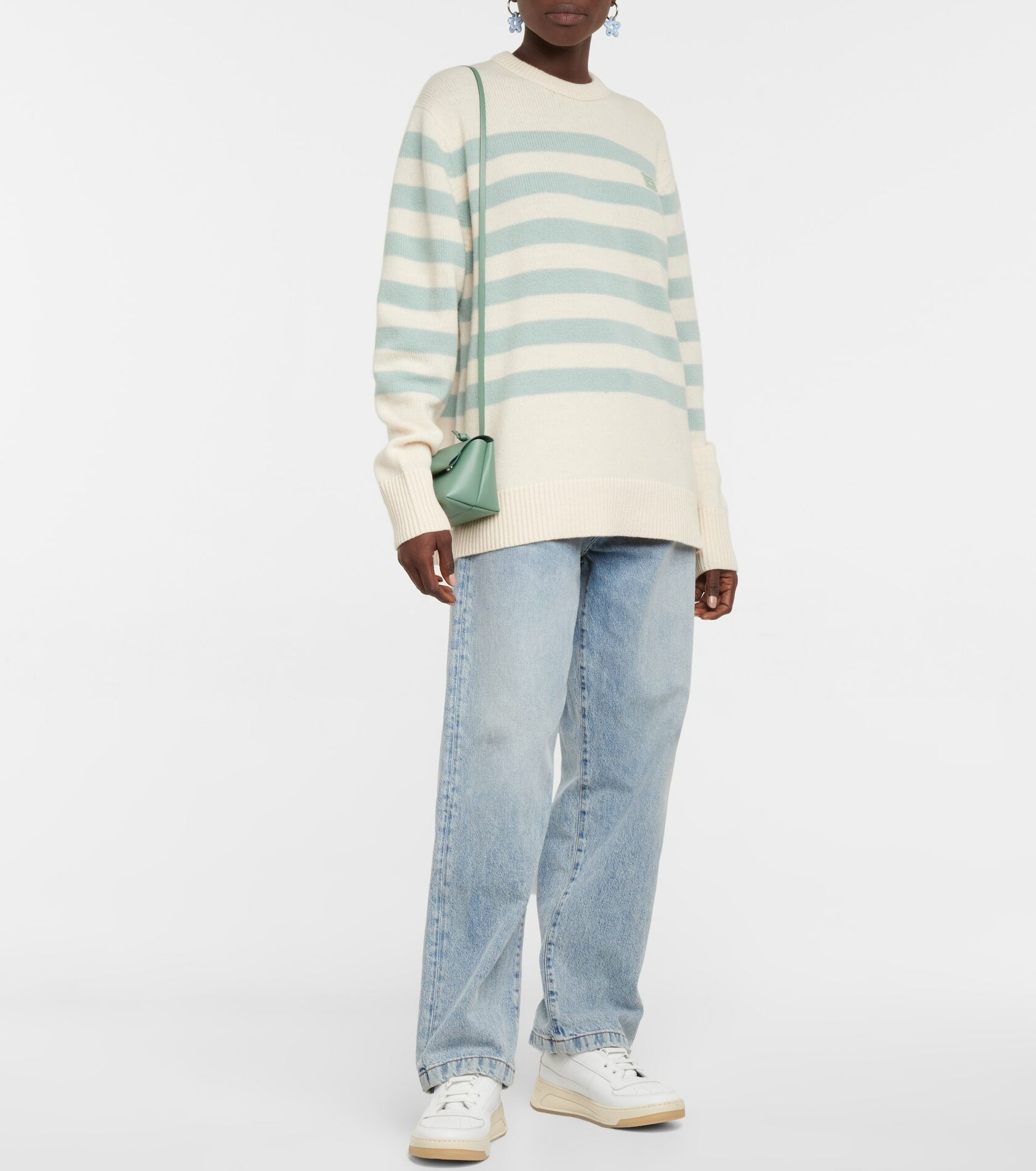 Светр No Brand Pullover in lana a righe XS Бежево-зелений