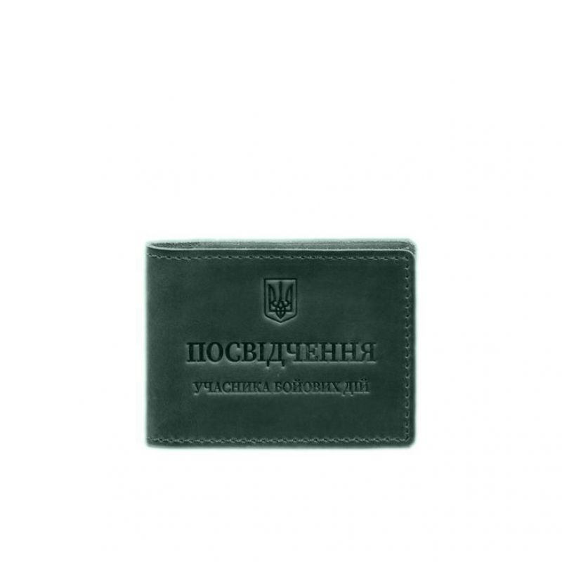 Обкладинка для посвідчення BlankNote УБД зелена Crazy Horse