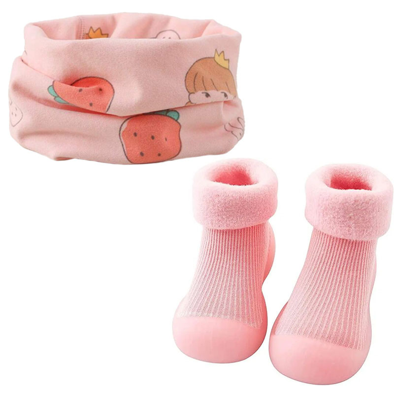 Шарф-бафф та Шкарпетки-черевики не ковзаючі 24/25(14,5 см) 2Life Рожевий (v-11806)