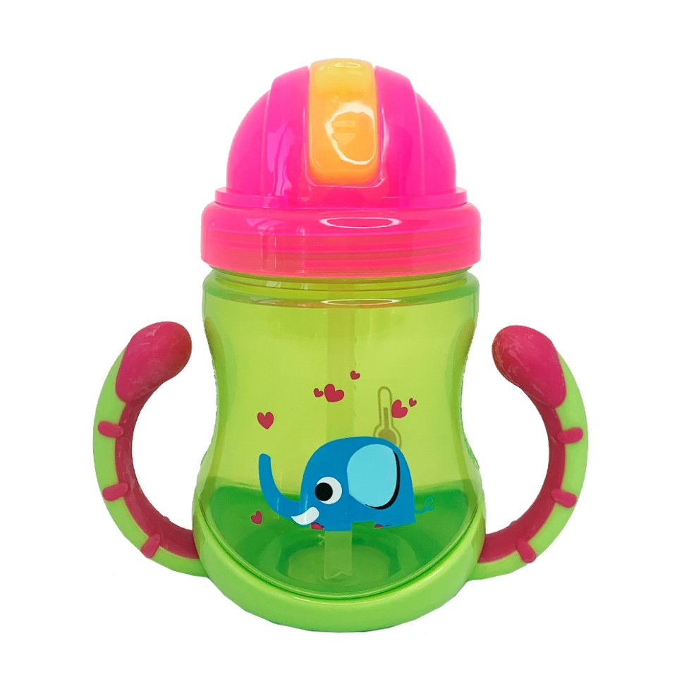 Поільник дитячий з трубочкою Неон Mega Zayka MGZ-0300 (Lime) 270 мл