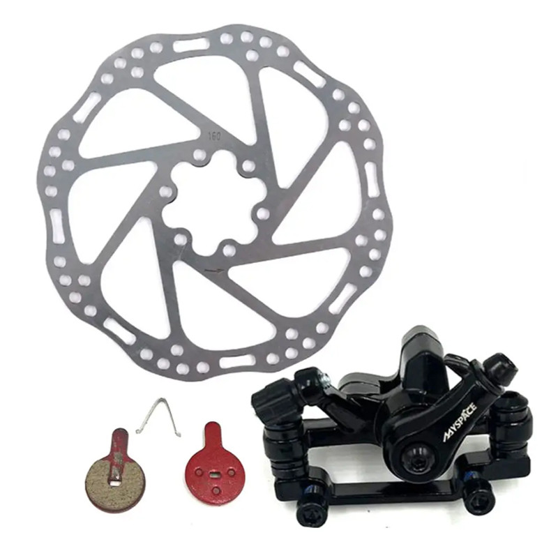 Набір для задніх гальм велосипеда Feel Fit гальмівний диск 160 мм та супорт з колодками (DS-007-1)