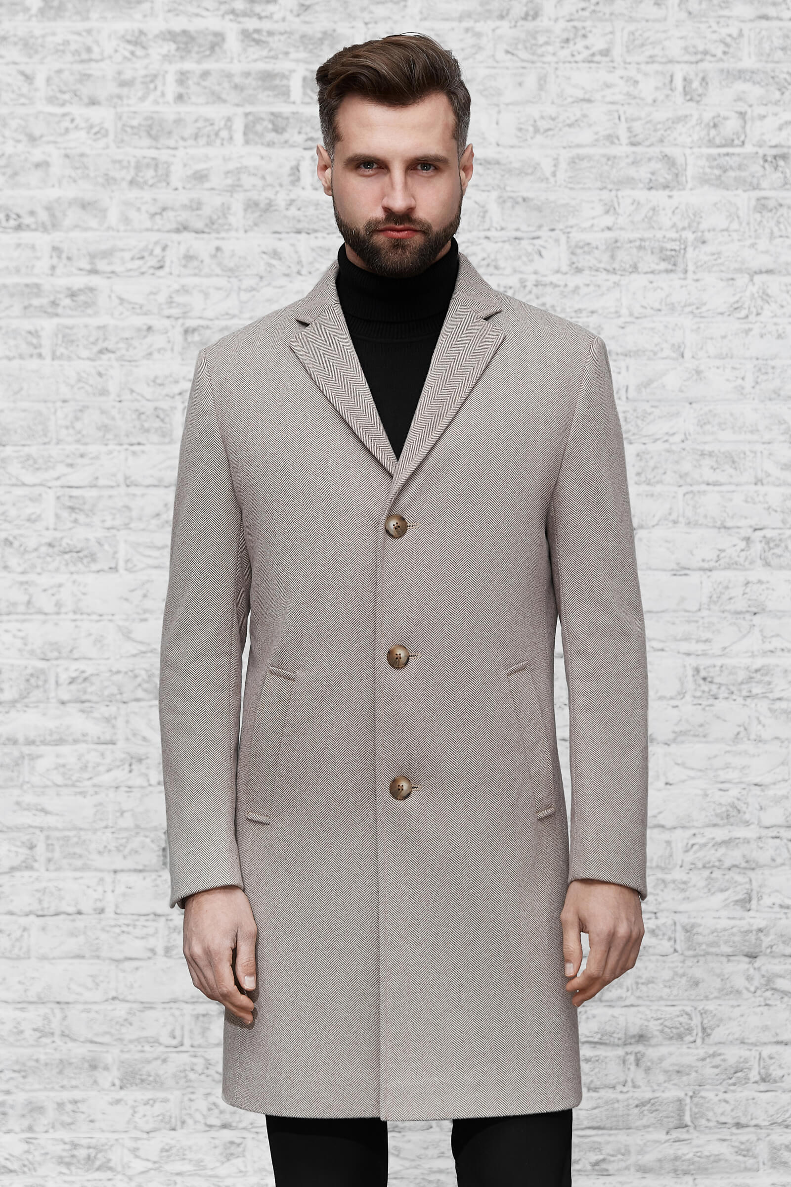 Чоловіче пальто Sun's House 48 Сірий (4821610650524)