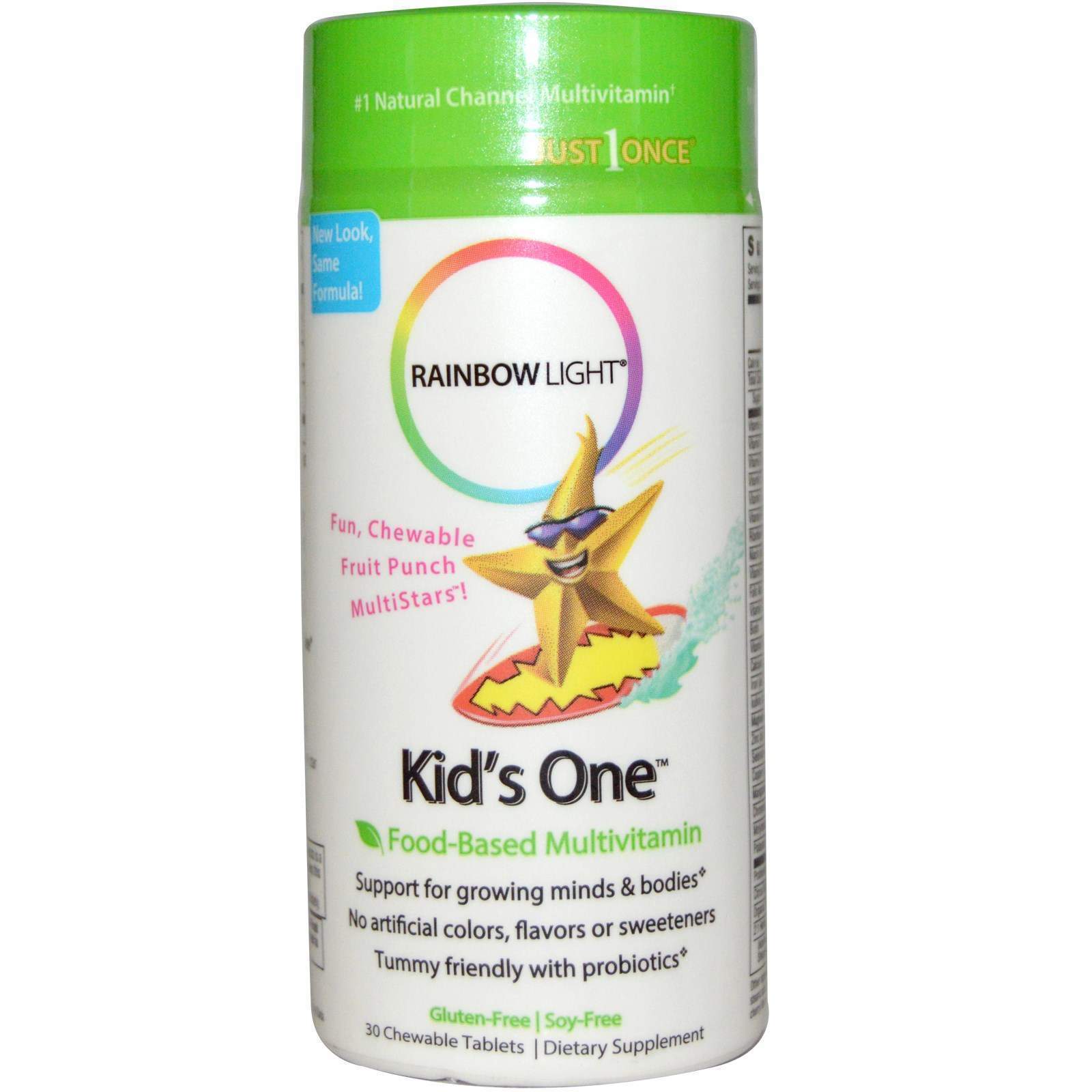 Вітаміни для дітей Rainbow Light Kids Multivitamin фруктовий смак 30 жувальних таблеток (589)