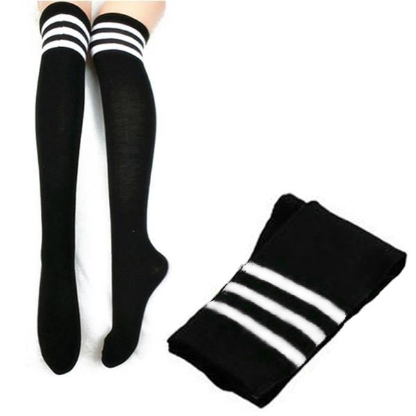 Гольфи зі смужками one size 40 DEN чорні Mic (Zibr)