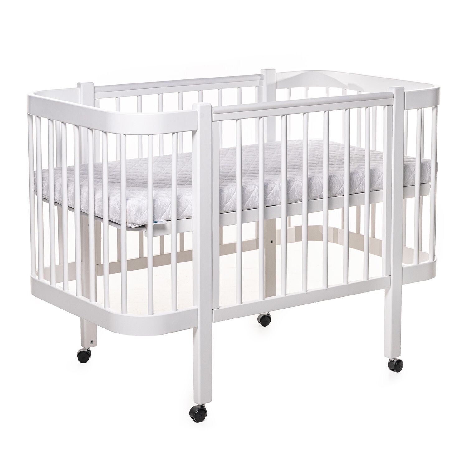 Ліжечко дерев'яне Наталка Світанок 126,5 х 68 см White (149772)