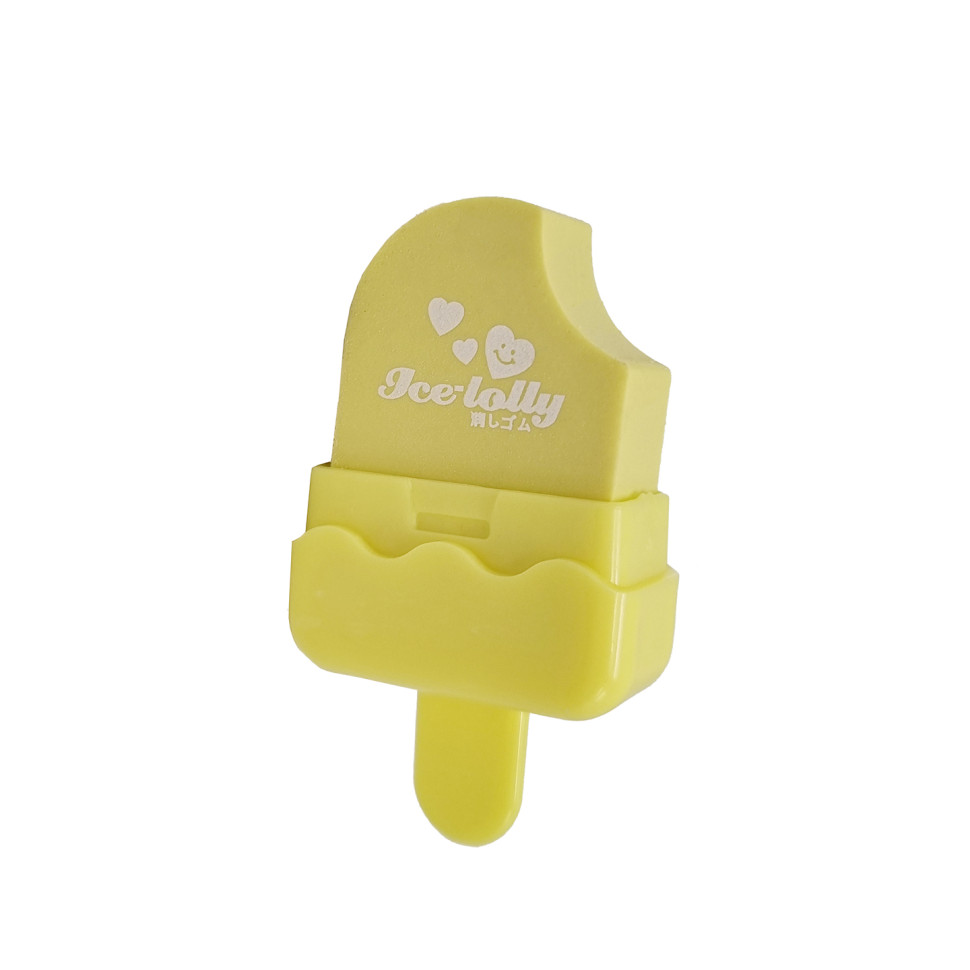 Гумка кольорова "Морозиво" COLOR-IT 1852А у футлярі Жовтий