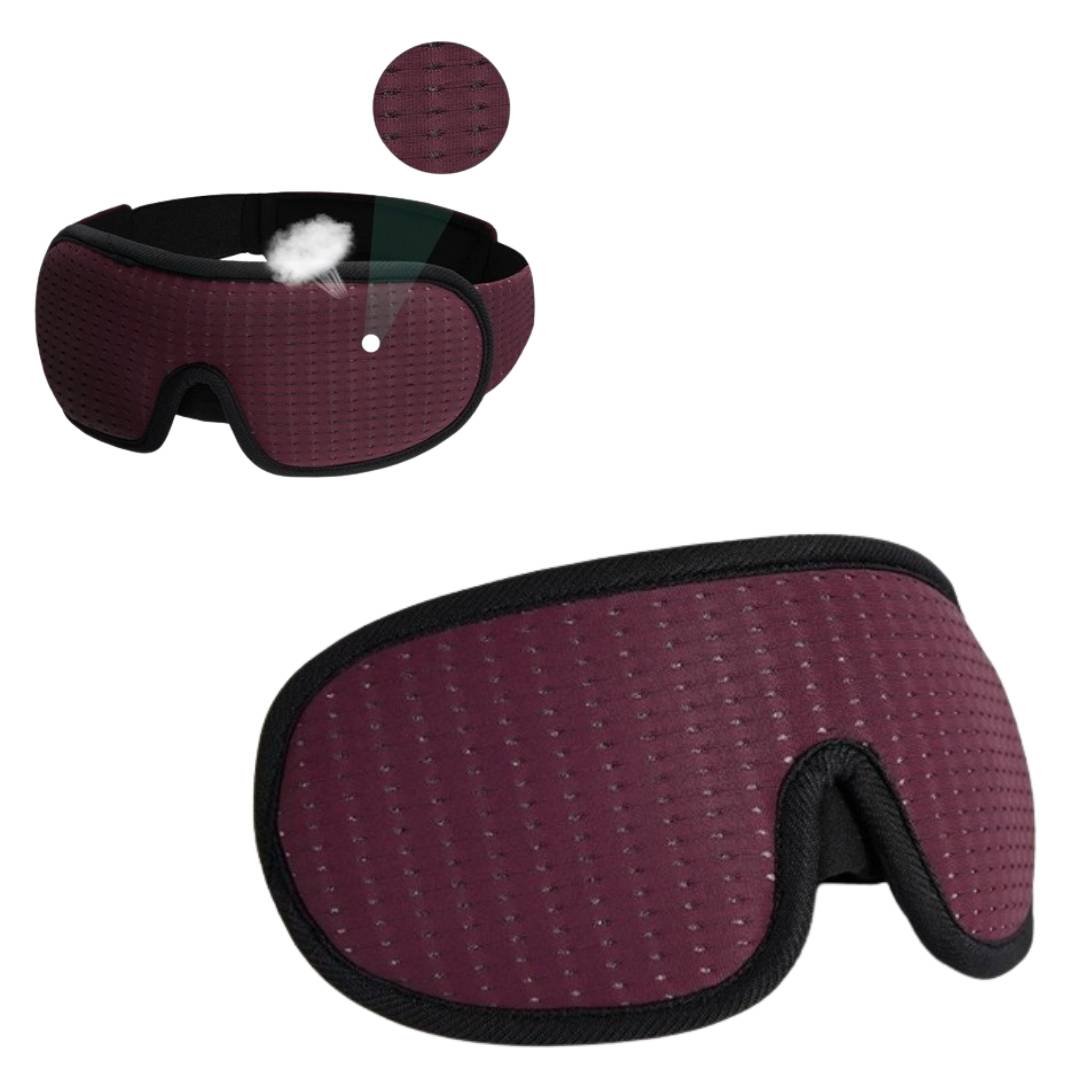 Маска для cну з дихаючого матеріалу та беруші в комплекті No Brand Бордовий (AFT-Wine)
