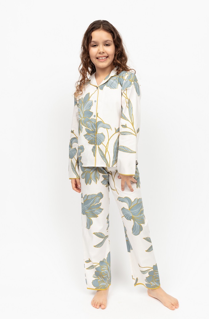 Піжама для дівчинки Cyberjammies Piper 7127 146 см Біло-сірий (5051877530638)