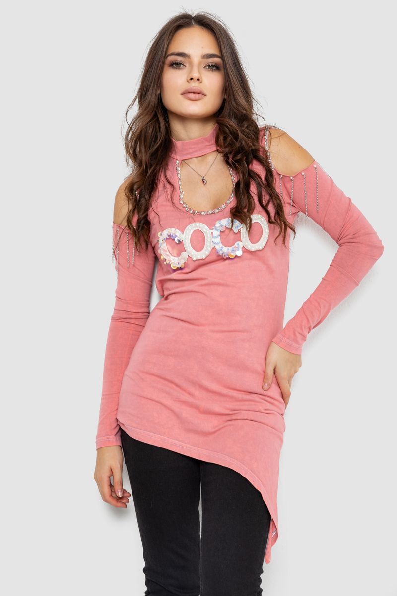 Кофта жіноча з відкритими плечима AGER Рожевий 247R25000 XL (113657_827510)