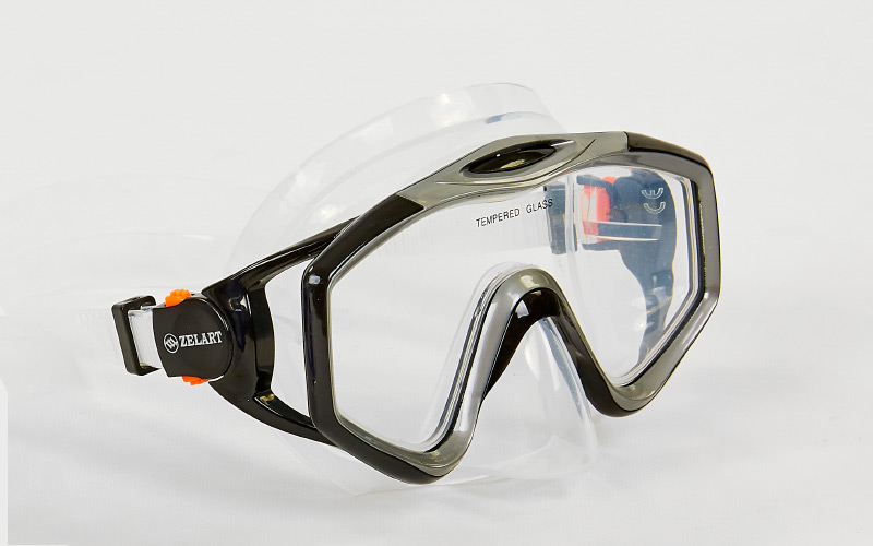 Маска для плавання No Brand M153-SIL Чорно-сірий