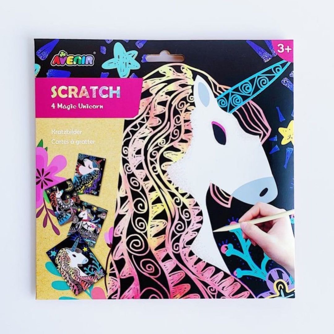Набір для творчості скретч-арт AVENIR Чарівні єдинороги 4 розмальовки (CH1545U)