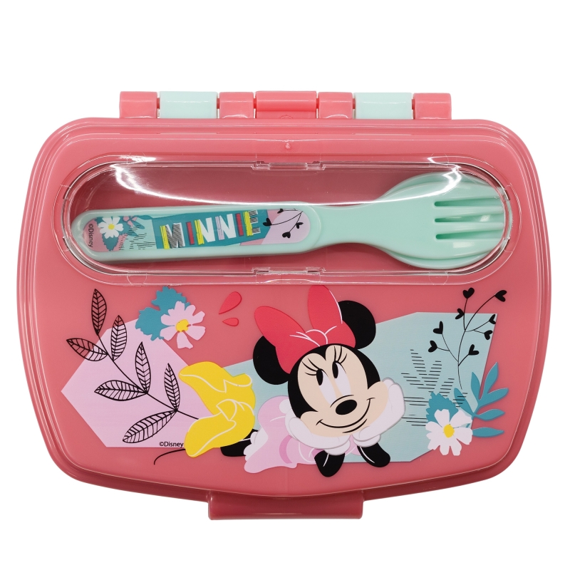 Ланч-бокс дитячий з ложкою та вилкою Stor Minnie Mouse 17,2 x 13,6 x 6,3 см (74409)