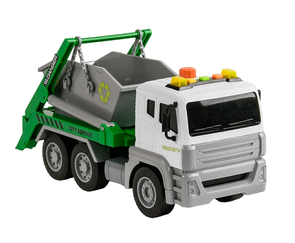 Спецтехніка сміттєвоз WENYI 1:12 Біло-зелений (108379)