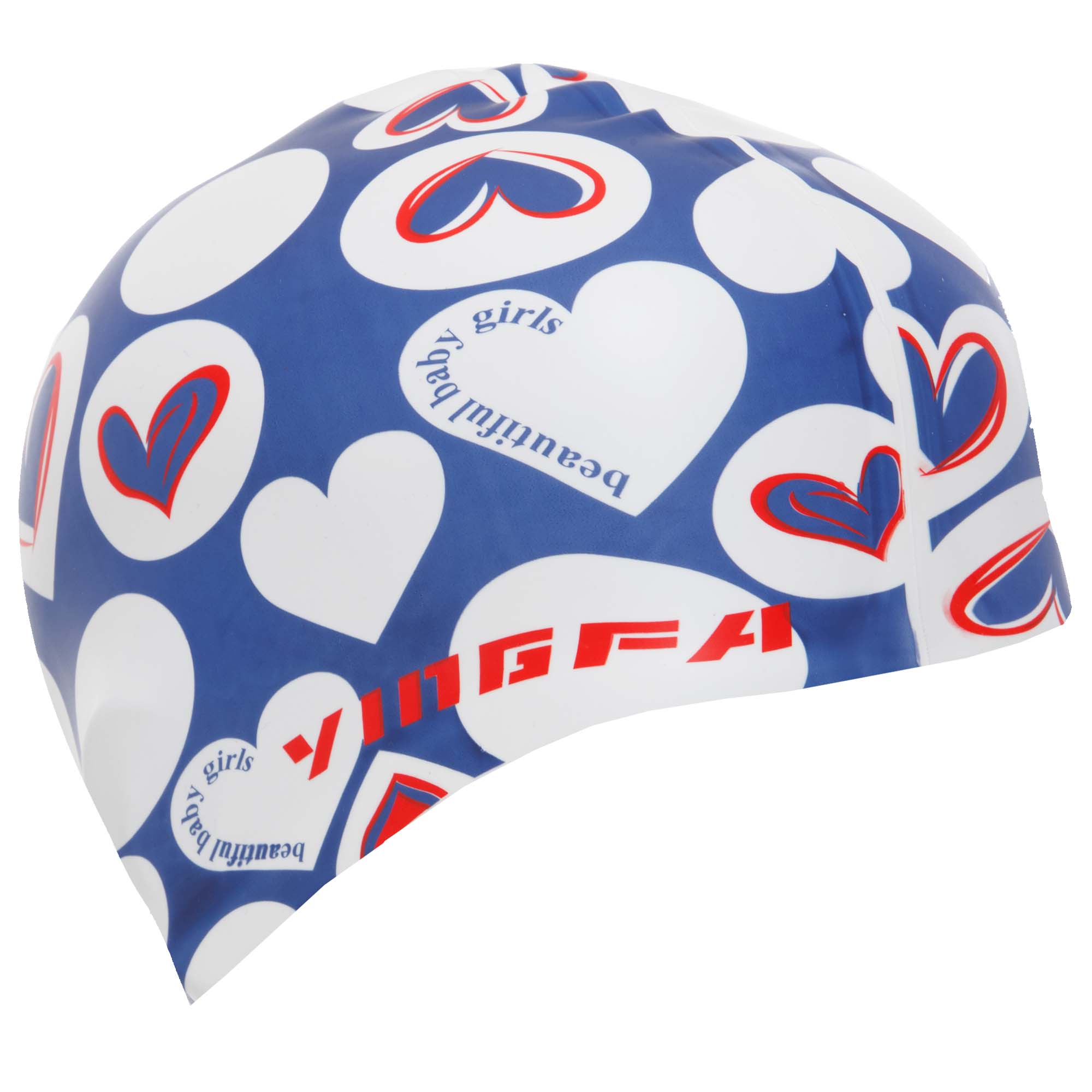 Шапочка для плавання силіконова YINGFA C0080 Синій-білий