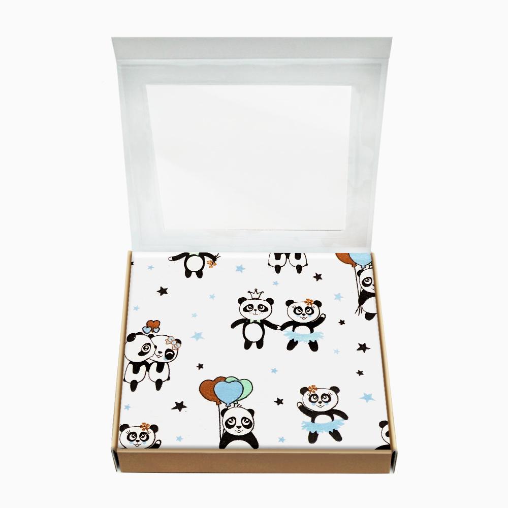 Пелюшка байка COSAS PANDA Бязь 80х100 см Блакитний