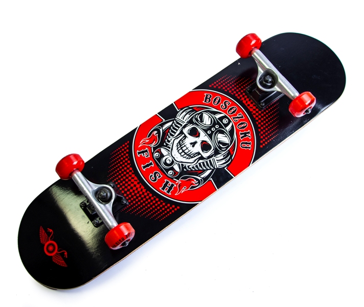 Скейтборд Fish Bosozoku Чорно-червоний (1103783223)