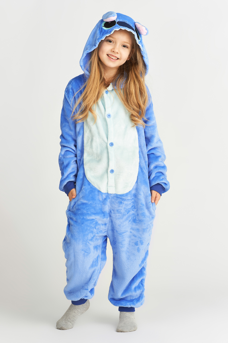 Піжама кігурумі дитяча Jamboo Стіч Синьо-білий 120 см (J400006)