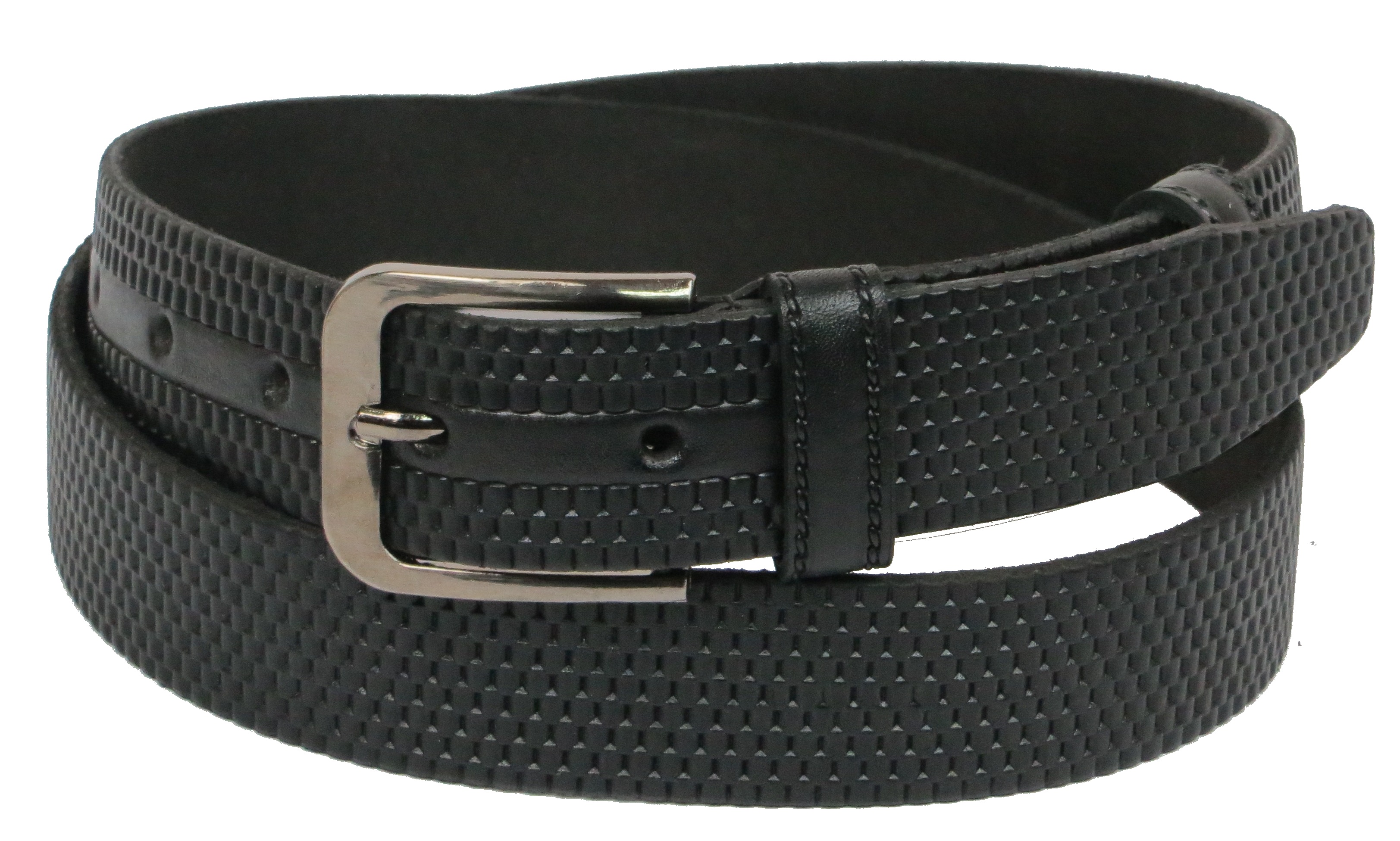 Шкіряний ремінь Skipper 110-130 x 3.5 см Чорний (1051-35)