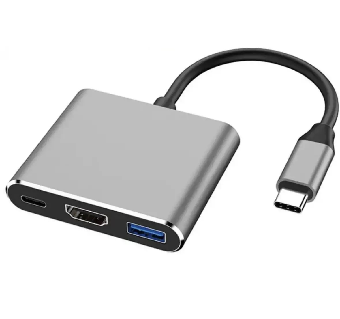 Перехідник адаптер TWS 3в1 із Type-C на HDMI USB USB-C / Конвертер Full HD 1080p 4K 2K UHD