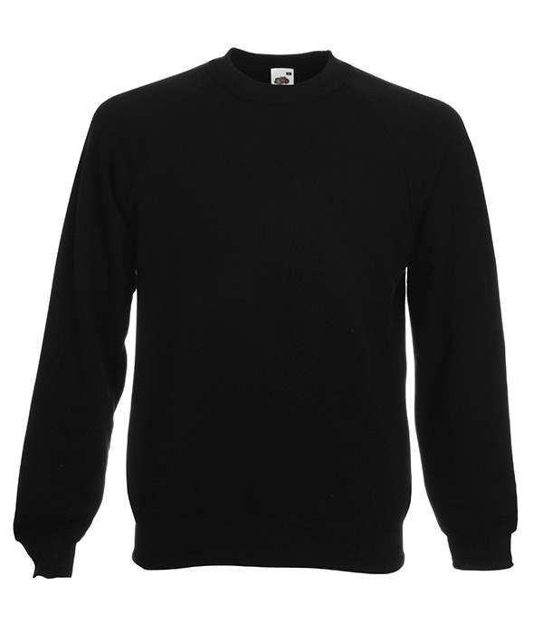 Реглан Fruit of the loom Classic raglan sweat 3XL Чорний (62-216-0)