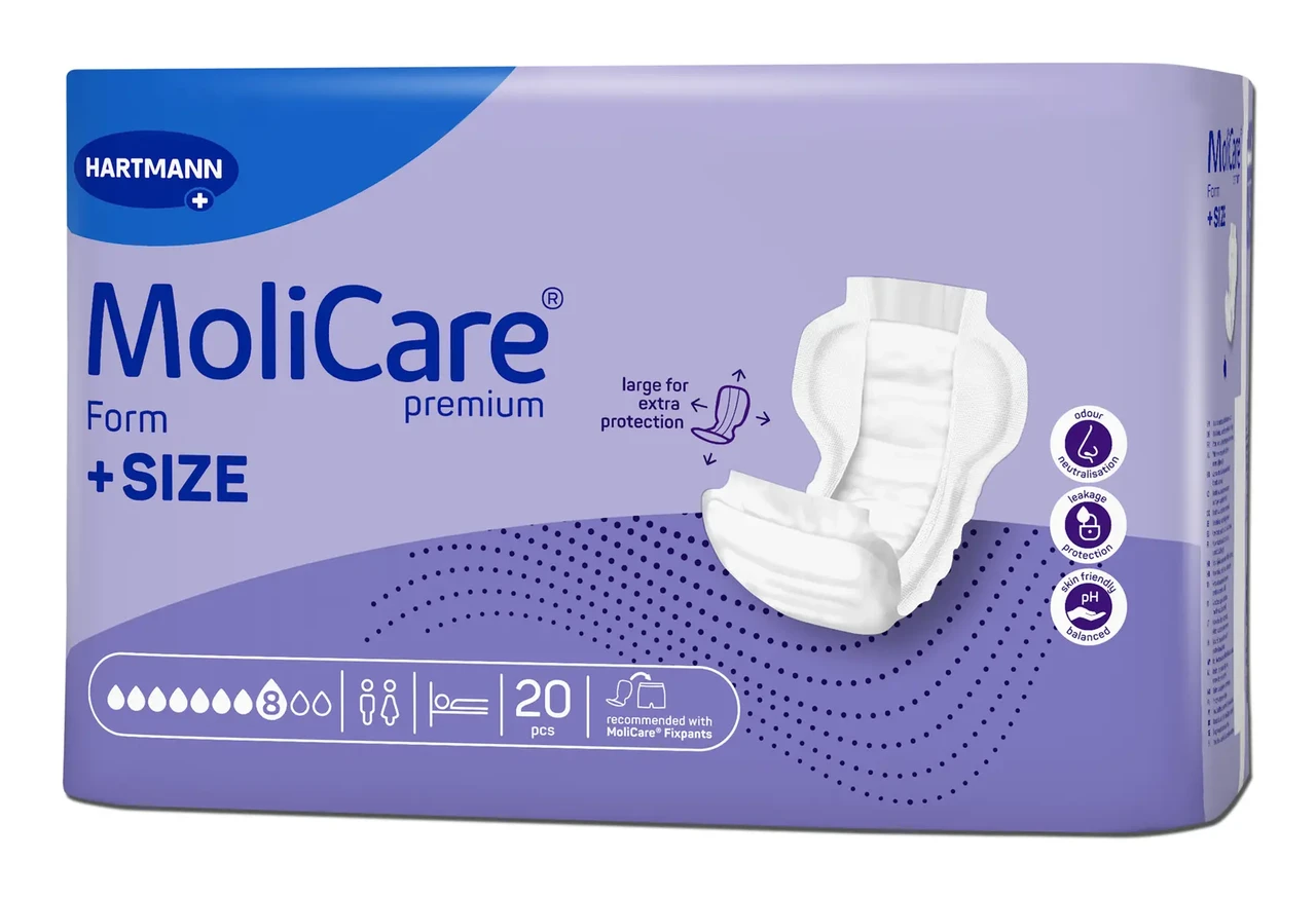 Прокладки анатомічної форми при нетриманні Paul Hartmann MoliCare Premium Form +SIZE 8 крапель 20 шт