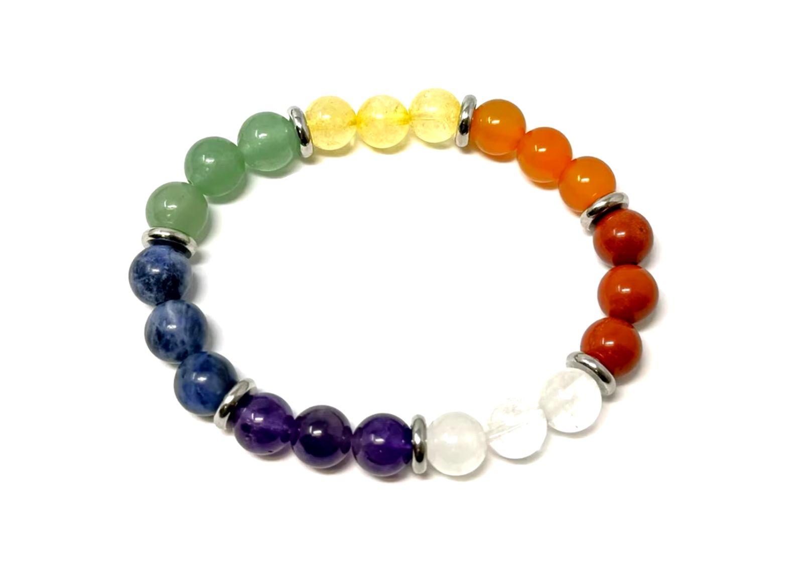 Браслет Amber 7 Чакр 8 мм Різнокольоровий 20428