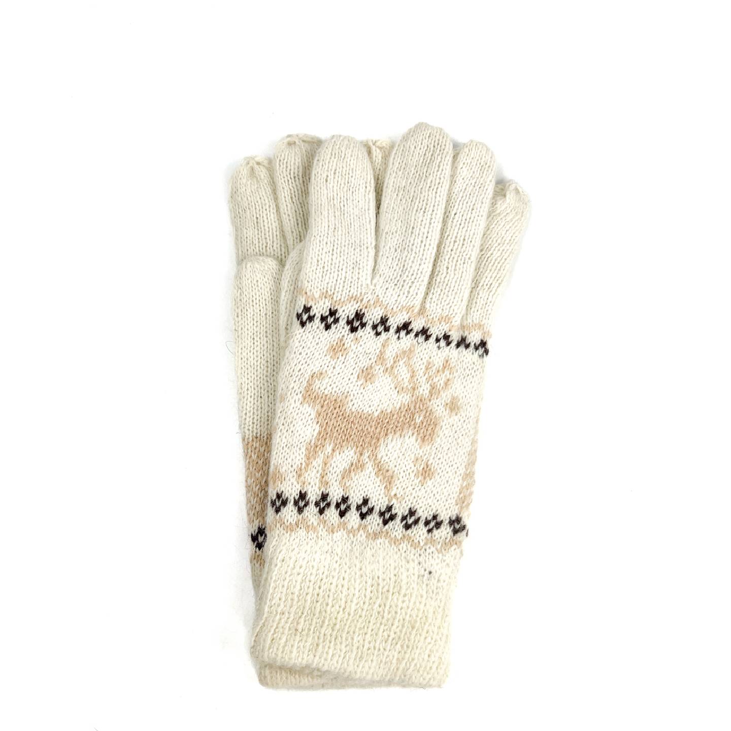 Рукавички жіночі в'язані LuckyLOOK Олень One Size Білий 644-731