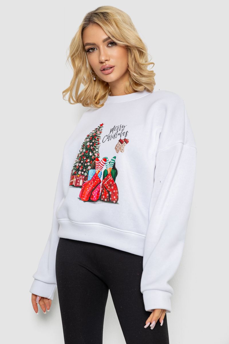 Батник жіночий AGER з новорічним принтом 241R4002 L-XL Білий (116044_833134)