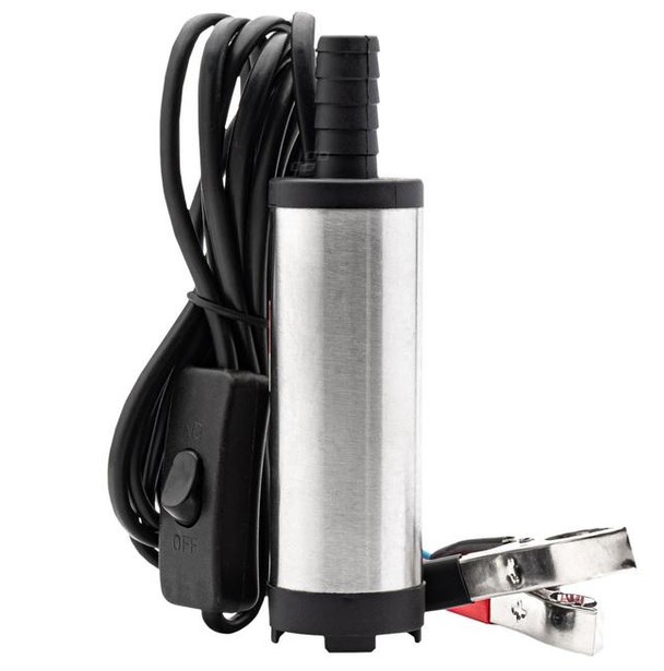 Насос електричний занурювальний для перекачування палива дизеля No Brand помпа 12 V 14.7x3.8 см Сіро-чорний (2104618545)