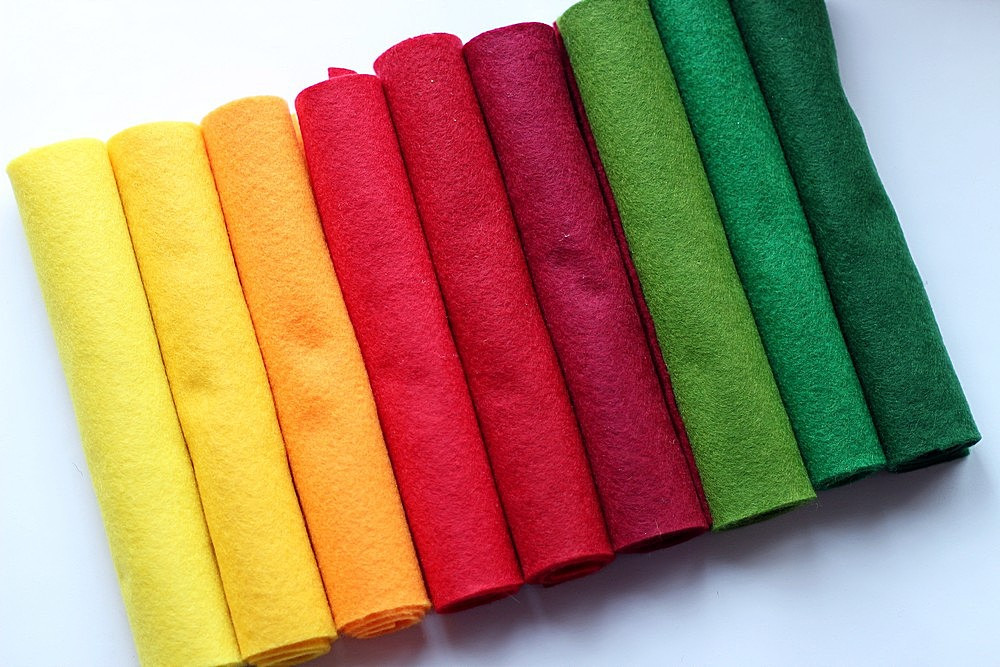 Набір китайського м'якого фетру Pugovichok Осінній букет 9 кольорів для рукоділля та творчості (7159)