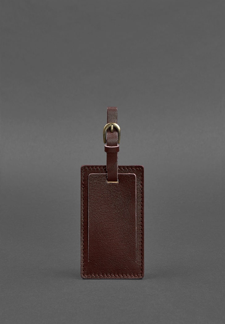 Шкіряна бірка для багажу 3.0 Бордова Краст BlankNote