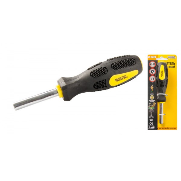 Тримач магнітний MASTERTOOL з ручкою 1/4" 160 мм 40-0339