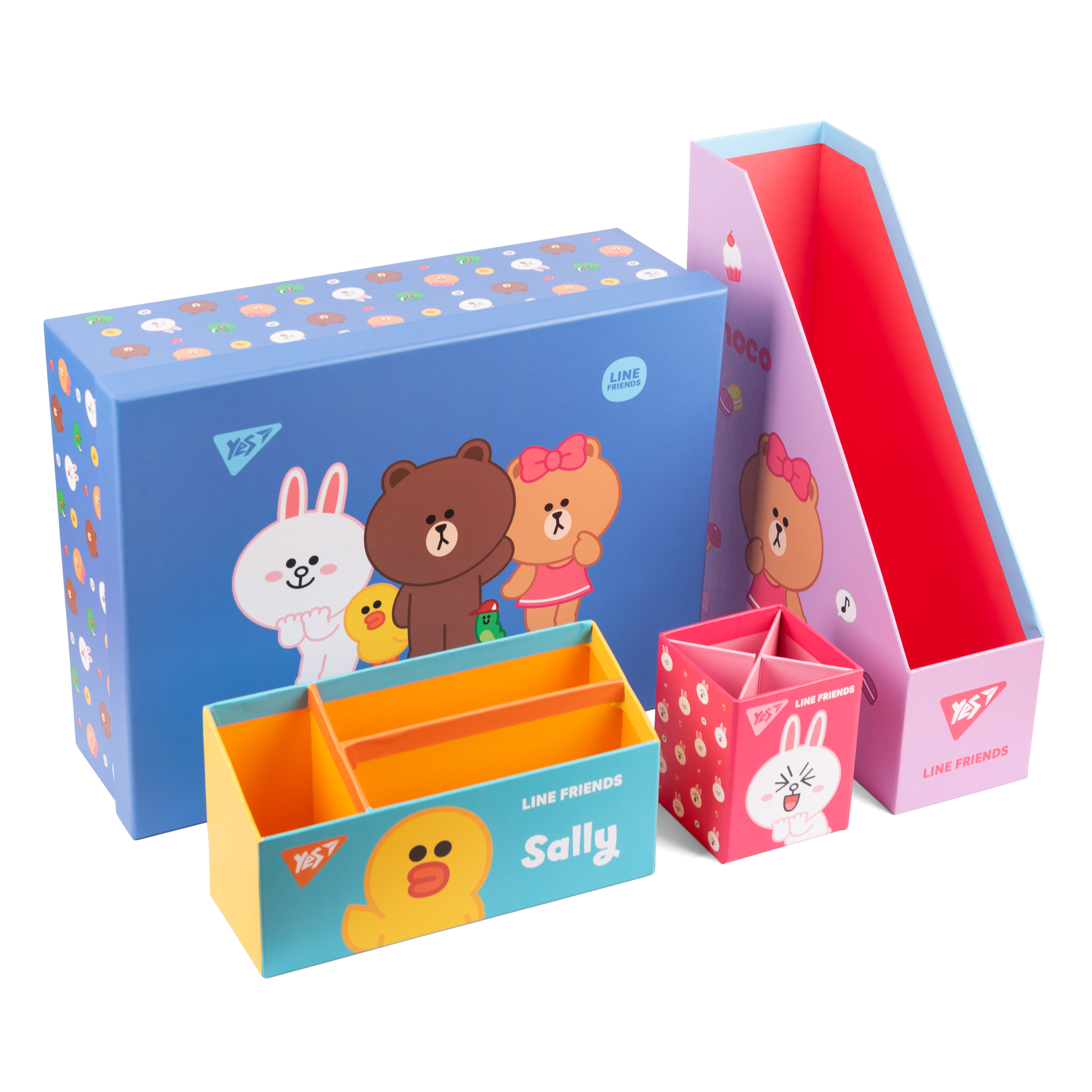 Настільний органайзер в наборі YES Line Friends картонний 4 предмети (450104)