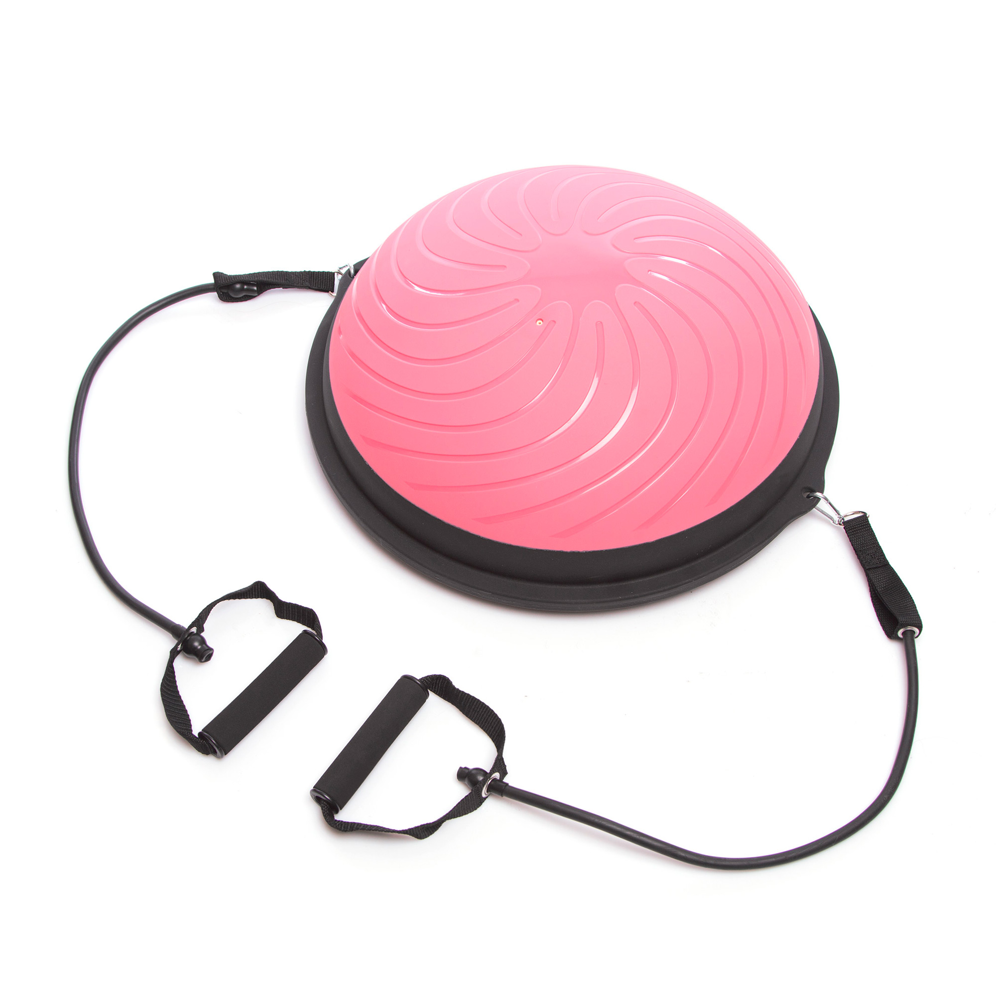 Балансувальна платформа цілісна No Brand BOSU MINI з двома еспандерами FI-1936 Рожевий