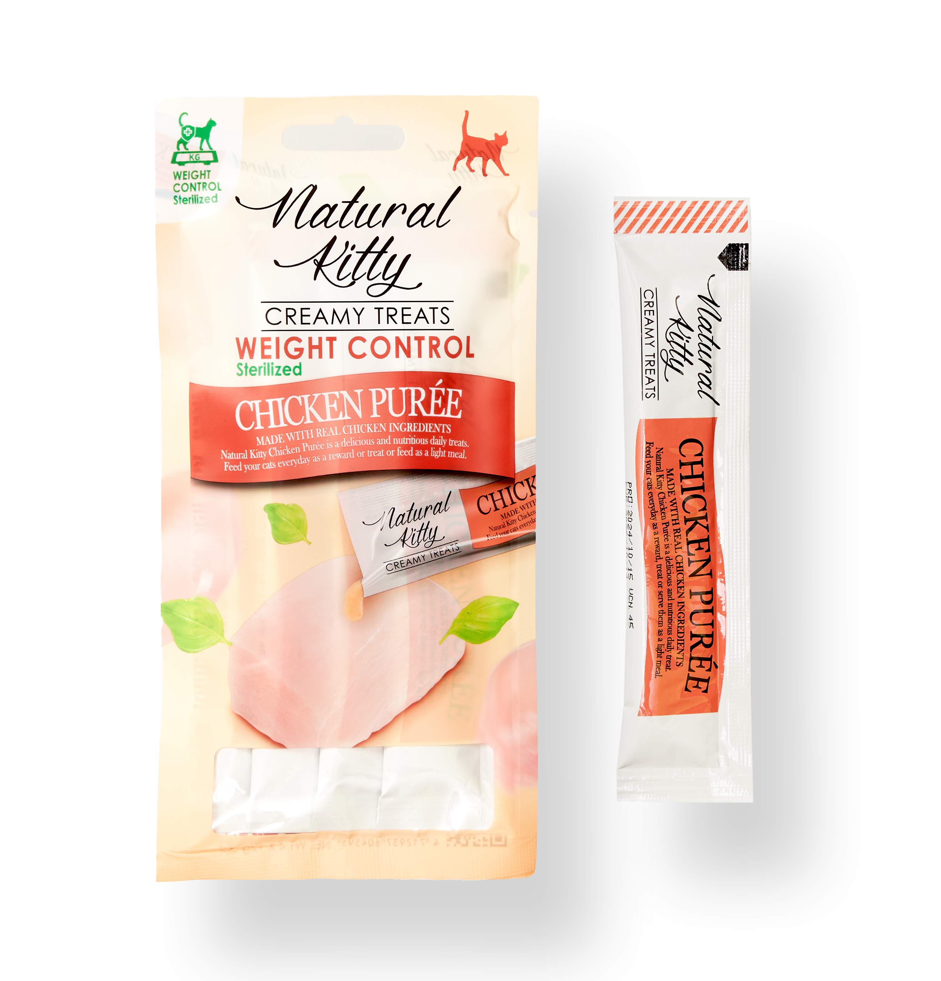 Пюре для стерилізованих котів Natural Kitty Контроль ваги Курка 4х12 г (SNK24015)