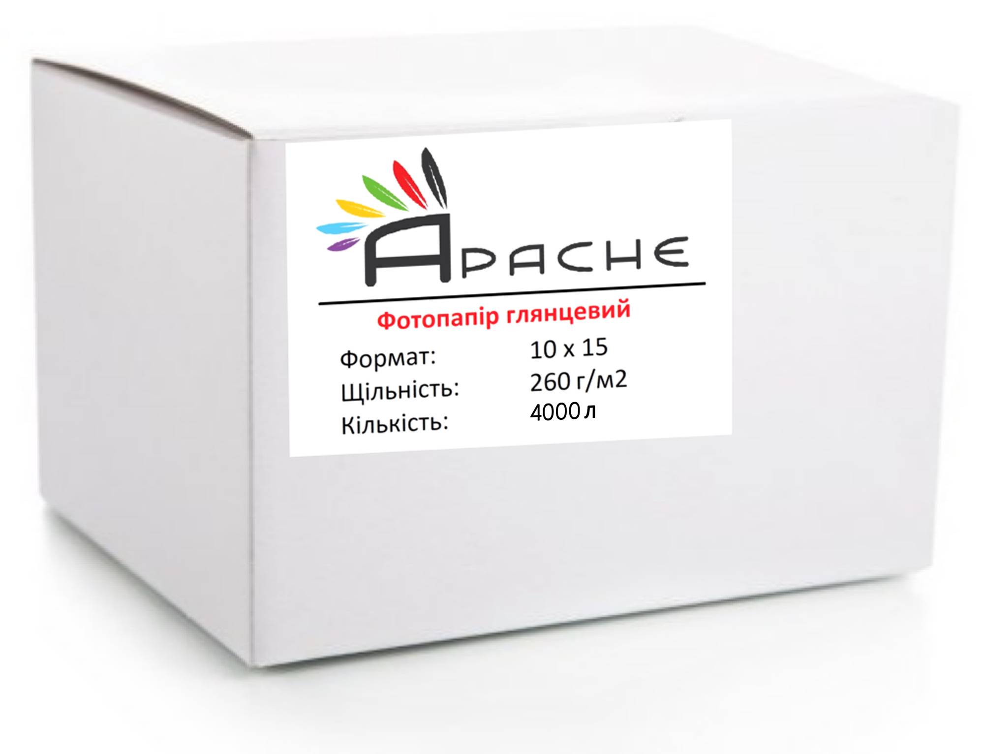 Фотопапір глянець Apache 260 г/м2 10x15 см Білий 4000 шт (10518)