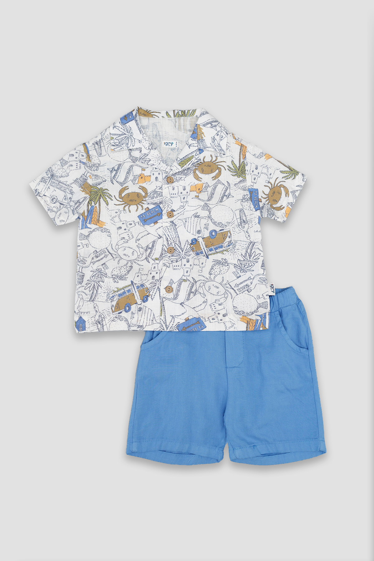 Костюм із шортами для хлопчика Iggy 80 Білий ЦБ-00249263 (SKT000990985)