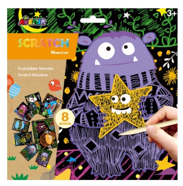 Набір для творчості скретч-арт AVENIR Монстр 8 розмальовок (CH191680U)