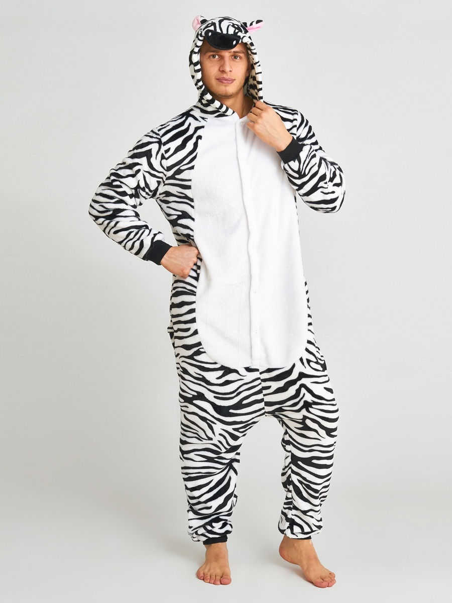 Піжама кігурумі Jamboo Зебра S Чорно-білий (J400860)