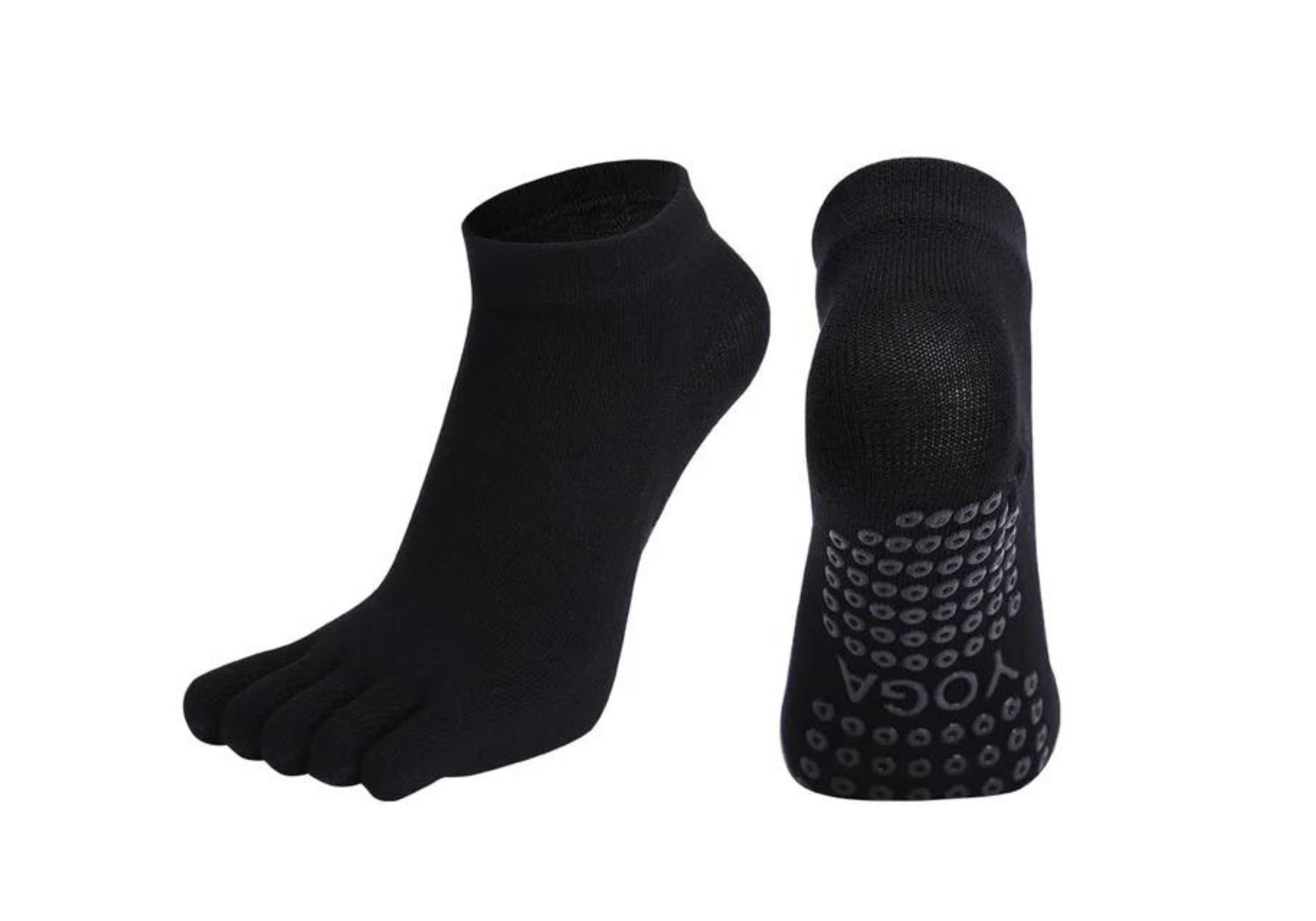 Шкарпетки для йоги та пілатесу нековзкі закриті Amber Grip чорний 35-40