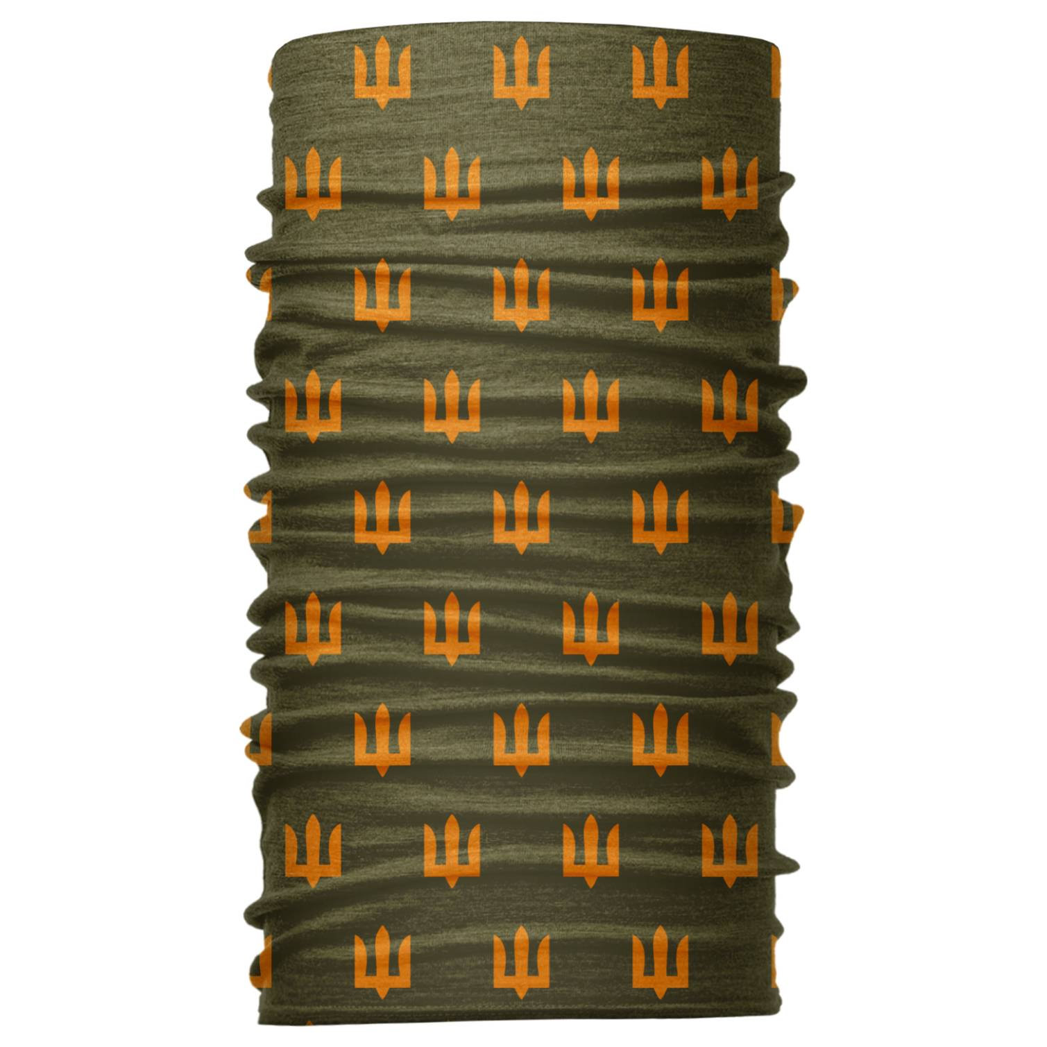 Бафф шарф-труба Бандана-трансформер Тризуб ЗСУ жовтий на оливі One Size